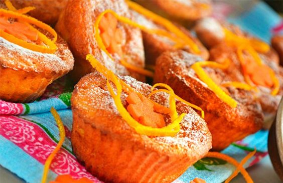 Muffins de pulpa de naranja y zanahoria